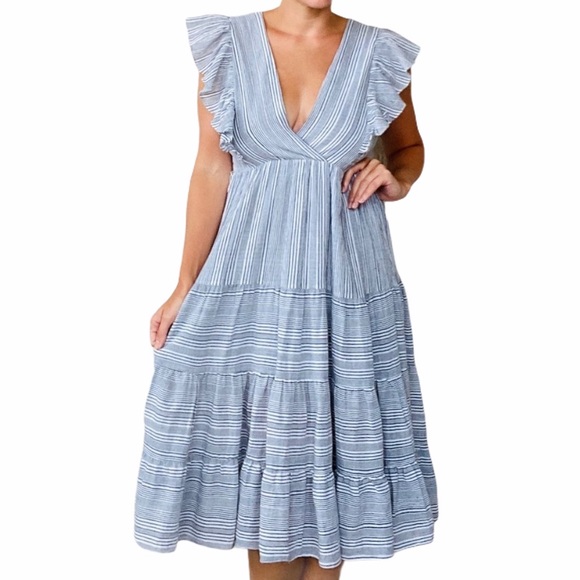 Storia Dresses & Skirts - STORIA Sleeveless Ruffle Midi Dress Size Small